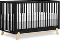 Dream On Me Hygge 5-in-1 Convertible Full-Size Baby Crib in Matte Black Vintage, GreenGuard Gold & BSA, Converts to Toddler, Day & Full-Size Bed, Adjustable Mattress Heights, Modern Nursery