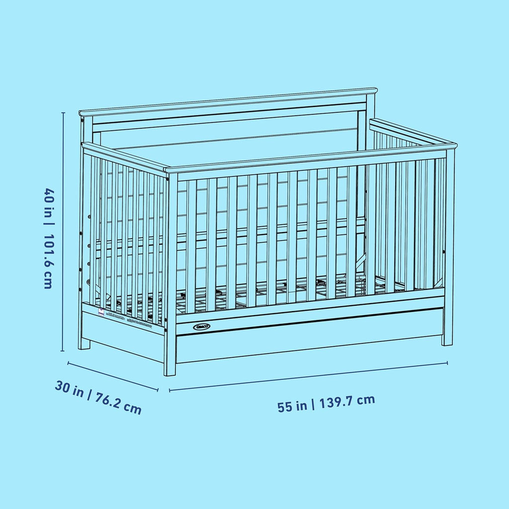 Graco Tristan 5-in-1 Convertible Crib with Drawer (Hazelnut) – GREENGUARD Gold Certified, Fits Standard Crib Mattress, Premium Handle, Converts to Toddler Bed, Daybed, and Full-Size Bed