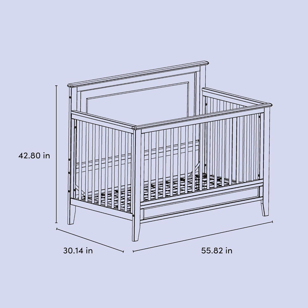 Storkcraft Solstice 5-In-1 Convertible Crib – GREENGUARD Gold Certified, Converts to Toddler Bed and Full-Size Bed, Fits Standard Full-Size Crib Mattress, Adjustable Mattress Support Base (Black)