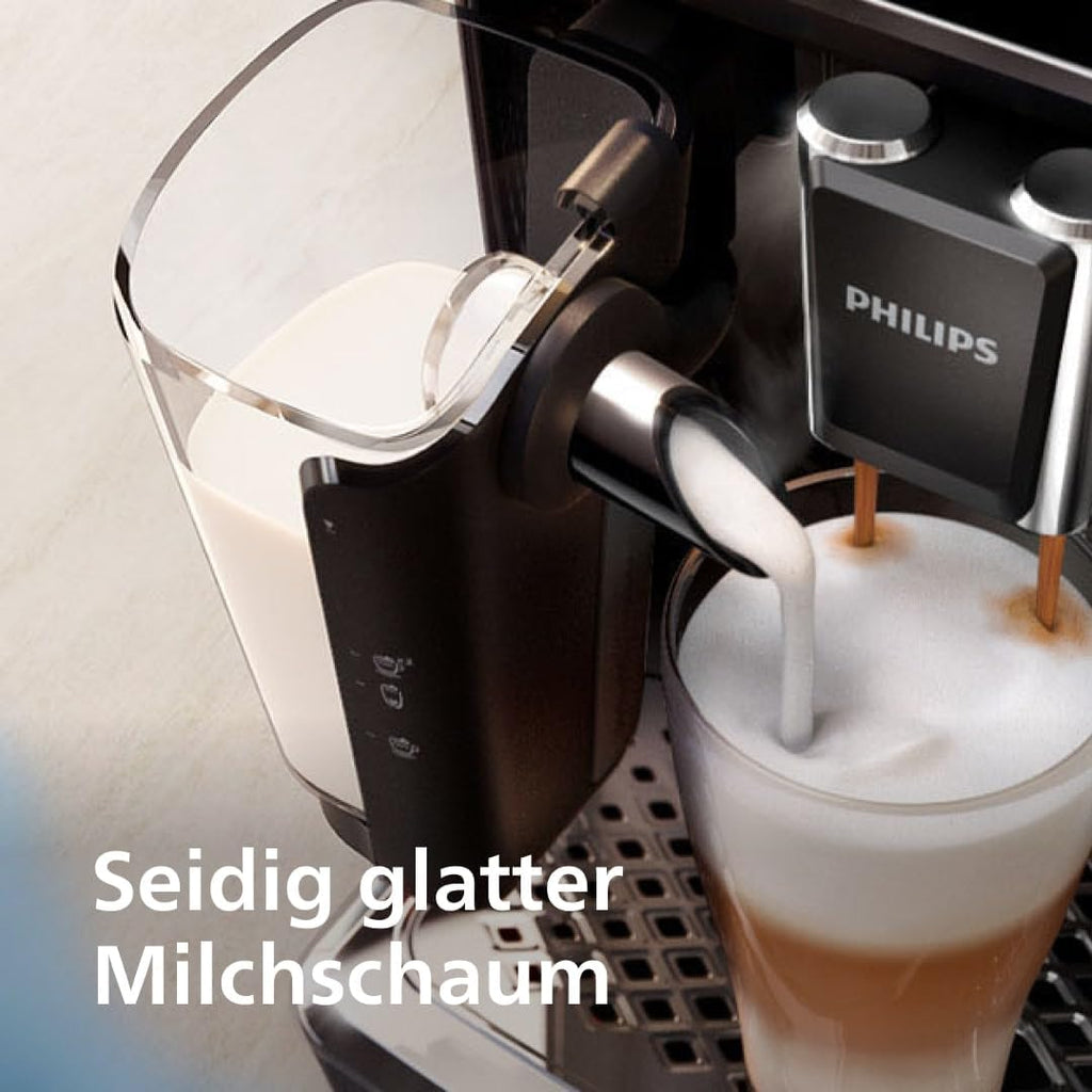 Philips Fully Automatic Coffee Machine Series 5400 EP5441/50, 12 Coffee Specialties, LatteGo Milk System, Touch Display, Customizable Coffee Settings, Premium Kitchen Design, Black