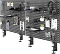 VIVO Steel Clamp-on Desk Pegboard, 60 x 24 inch Privacy Panel, Magnetic Peg Board, Office Accessory Organizer, Above or Below Desk Placement, Black, PP-DK30B-2