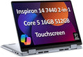 Dell Inspiron 14 7440 2-in-1 Laptop (14" FHD+ Touchscreen, Intel Core 5 120U (> i7-1355U), 16GB DDR5, 512GB SSD), for Designer, Creator, 10-Hr Long Battery Life, Backlit, Win 11 Pro w/ AI Copilot