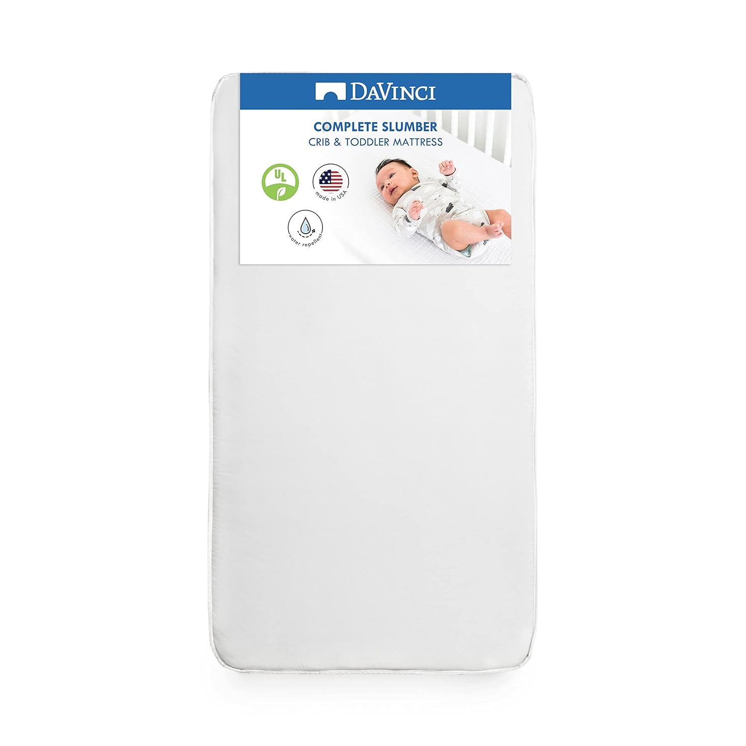 DaVinci Complete Slumber Crib & Toddler Mattress, Firm support, Lightweight, Waterproof, Greenguard Gold Certified