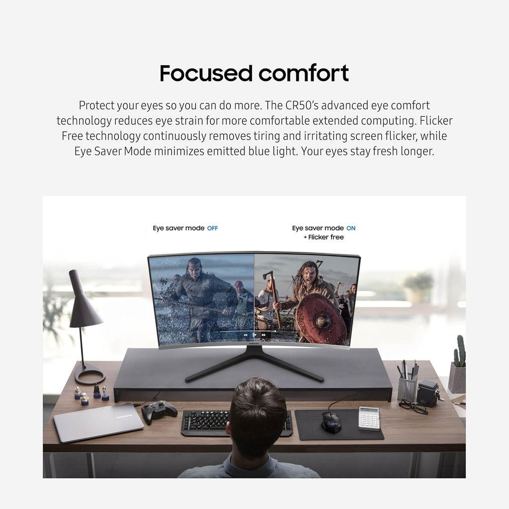 Samsung 32" CR50 FHD 1500R Curved Monitor, 75Hz, 4ms GTG, AMD Freesync, HDMI, VGA (LC32R500FHNXZA)