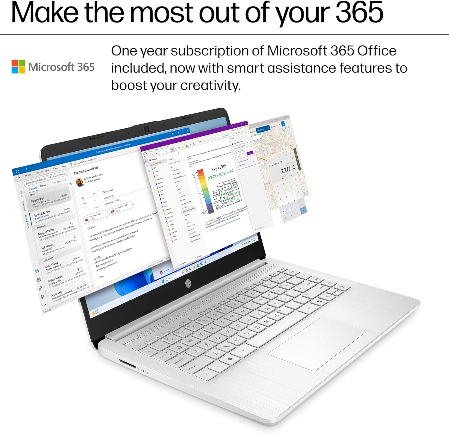 HP Laptop Computer for Student Daily Study, 1-Year Microsoft Office 365, Intel Processor N150, 4GB RAM, 128GB Storage, Long Battery Life & Fast Charging, Windows 11 Home, Natural Silver