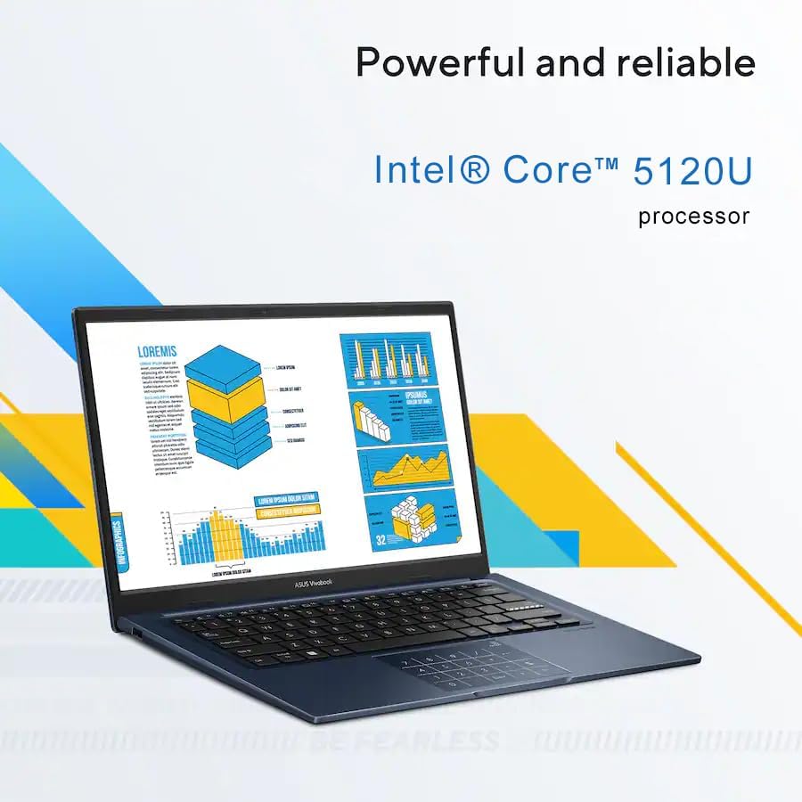 ASUS Vivobook 14 14" FHD Laptop, Intel 10-Core 5 120U(Up to 5GHz), 8GB RAM 512GB SSD, Win 11 WiFi 6 Bluetooth Laptop for Creator Business Gaming Student Study Work w/GM Accessory