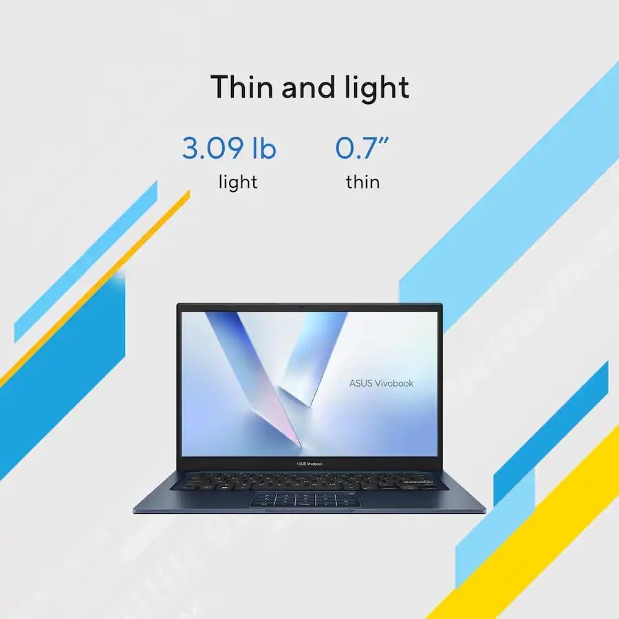 ASUS Vivobook 14 14" FHD Laptop, Intel 10-Core 5 120U(Up to 5GHz), 8GB RAM 512GB SSD, Win 11 WiFi 6 Bluetooth Laptop for Creator Business Gaming Student Study Work w/GM Accessory