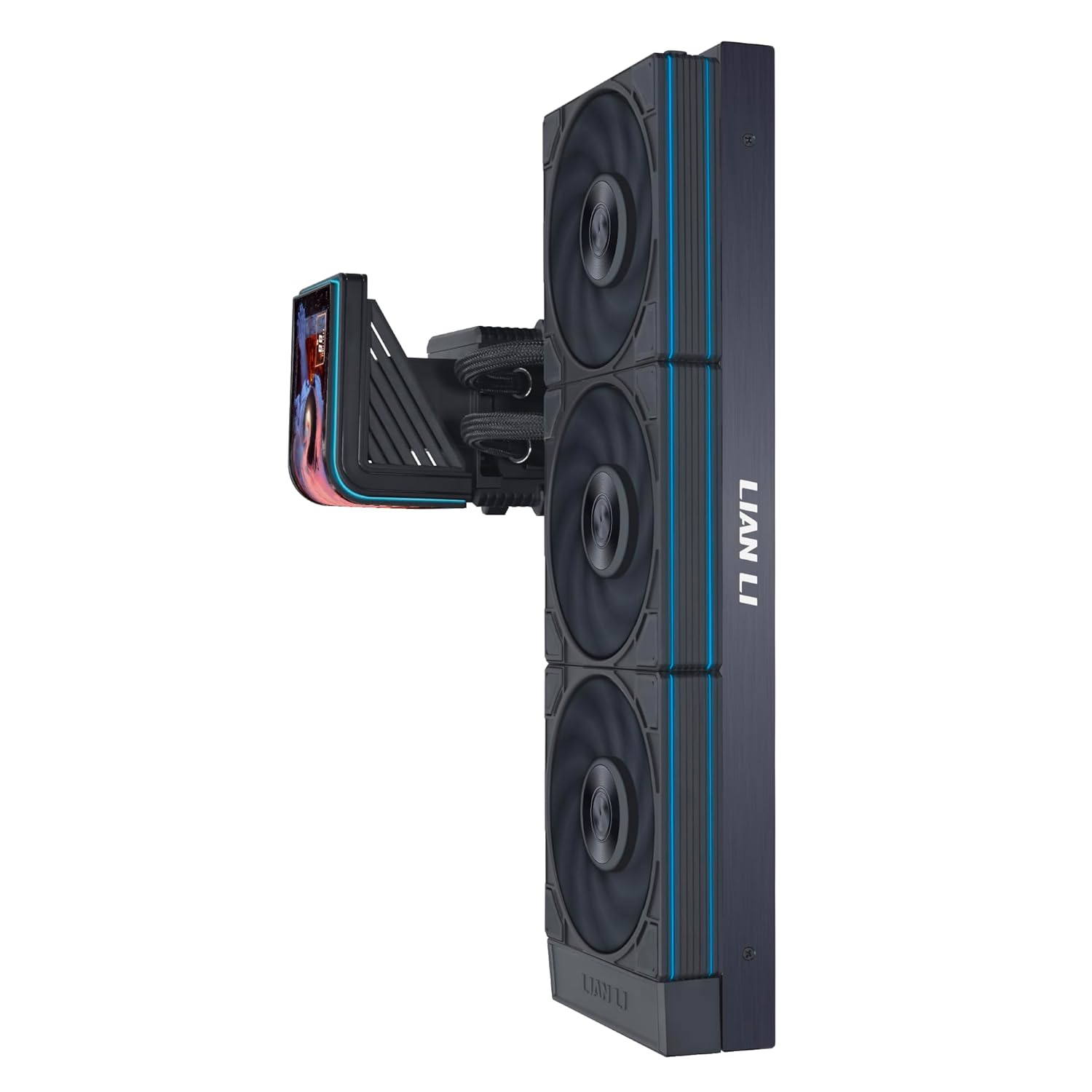Lian Li Hydroshift II OLED Curved 360P28 V2 Liquid CPU Cooler - 360mm AIO - 3x120mm P28V2 Fans - 6.67" Screen - 3D Animation Effects - Daisy-Chain, LGA 1851/1700, AMD AM5/4- Black (HS2OLDC36PB)