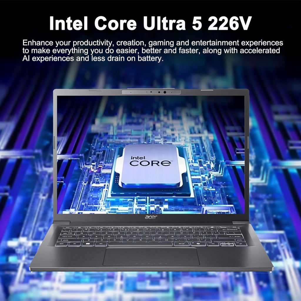 acer Aspire 14 AI Portable Laptop 14" WUXGA Matte Touchscreen Intel 8-core Ultra 5 226V (Up to 40 NPU Tops - Up to 53 GPU Tops) 16GB RAM 2TB SSD for Creator Business Work Win11 ICP Hub