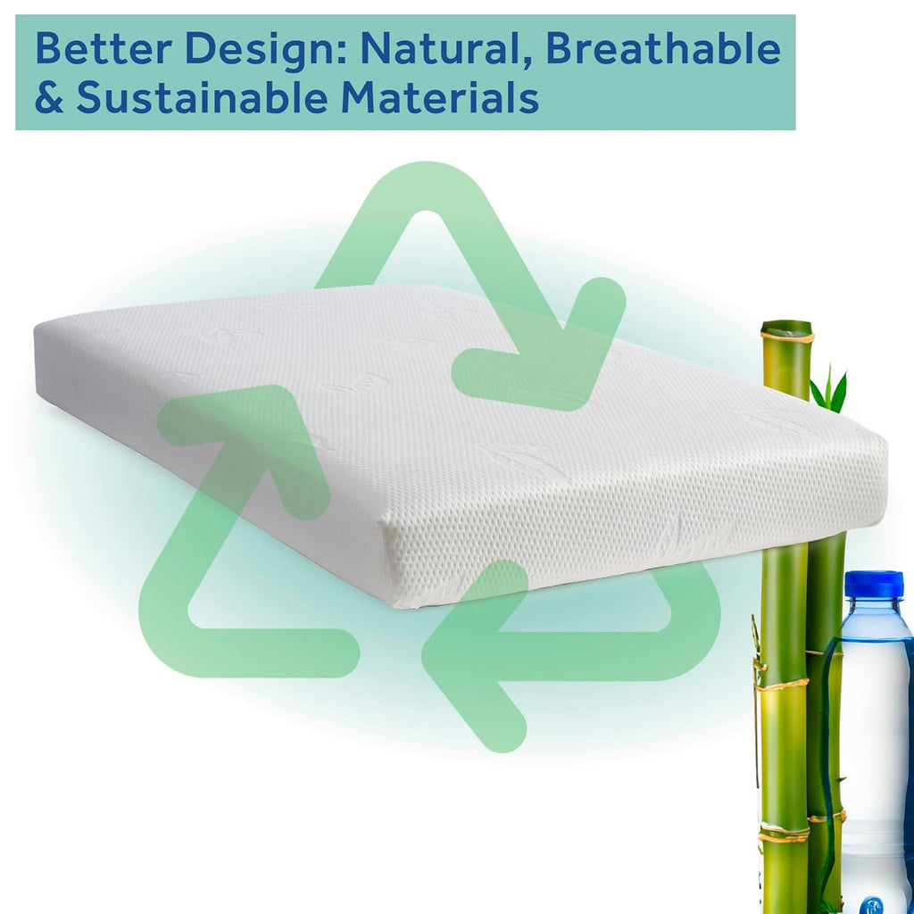 Sealy Baby Cozy Brilliance Breathable Crib Mattress, GREENGUARD GOLD Certified, Made in USA, Firm Dual Firmness, Toddler Bed Fit, Rayon, Waterproof, Non Toxic, Washable Zip Cover, 52” x 28