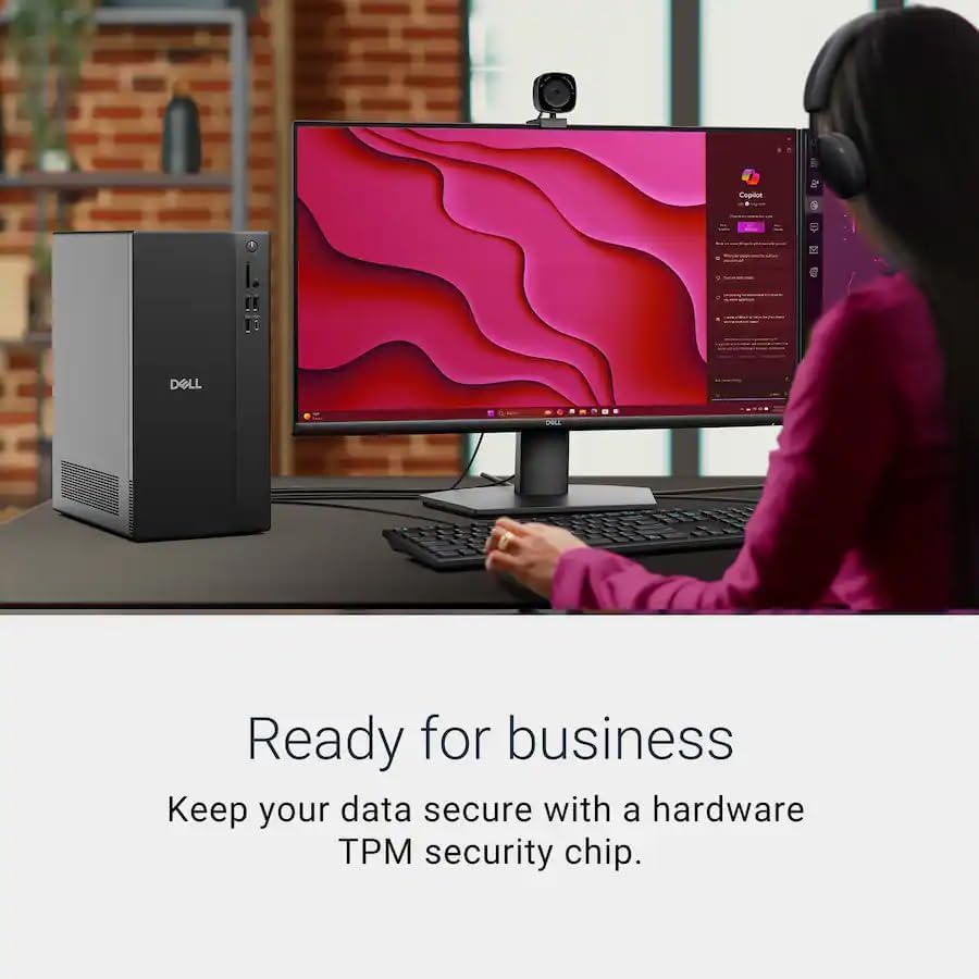 Dell Secure & Productive Business Tower Desktop, Intel 10-Core Ultra 5 225, 16GB DDR5 RAM, 1TB Storage(512GB SSD & 512GB External), HDMI, DP, Wi-Fi 6, RJ45, USB-C, Headset Jack, Windows 11