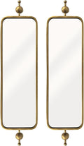 Gold Thin Mirror for Skinny Entryway Living Room badroom,Full Lenth Long Retangle Mirror with Round Corner 9" X 36"-2pack