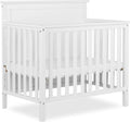 Dream On Me Ava 4-in-1 Mini Baby Crib with Daybed & Twin Bed Conversion in White, GreenGuard Gold & BSA, Non-Toxic Finish, 3-Position Adjustable Height, Includes 1″ Mattress Pad