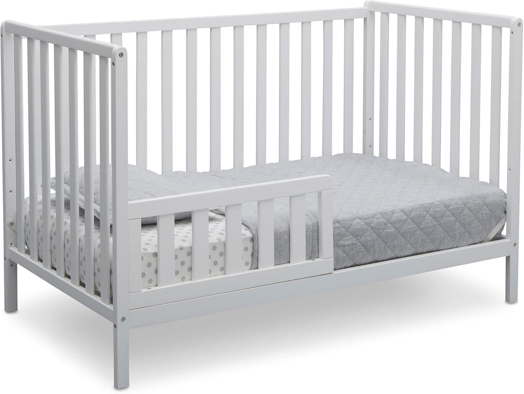 Delta Children Heartland 4-in-1 Convertible Crib - Greenguard Gold Certified, Bianca White