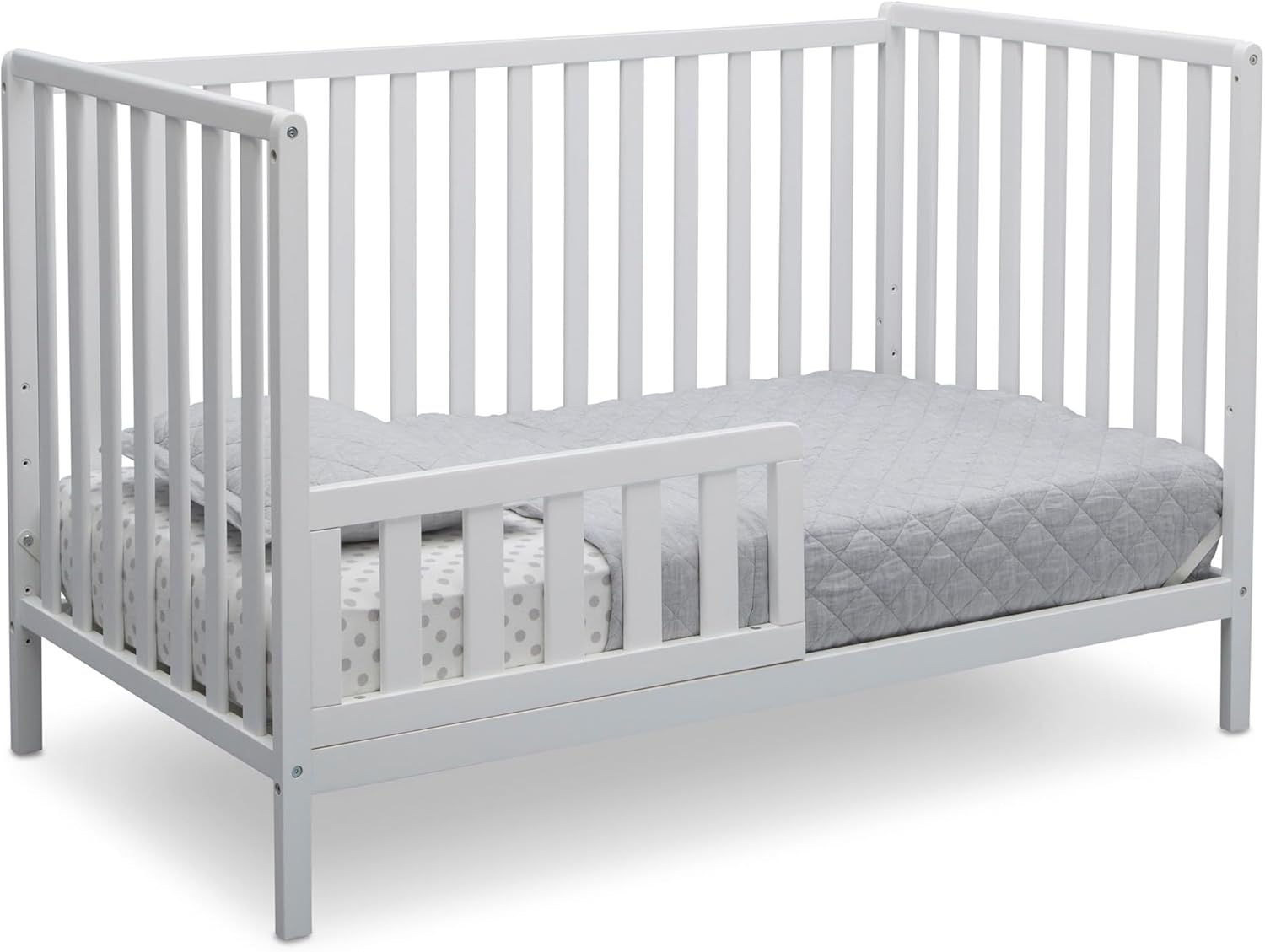 Delta Children Heartland 4-in-1 Convertible Crib - Greenguard Gold Certified, Bianca White