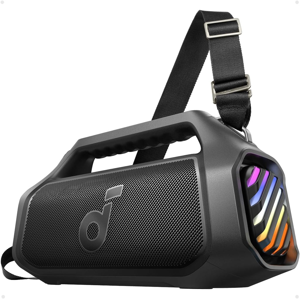 Soundcore Boom 2 Plus Portable Speaker By Anker, 140W, 2+2 Channel, BassUp 2.0, 20H Playtime, Fast Charge, IPX7 Waterproof, RGB Lights, Power Bank, Bluetooth 5.3, Outdoor Speakers, Camping, Beach