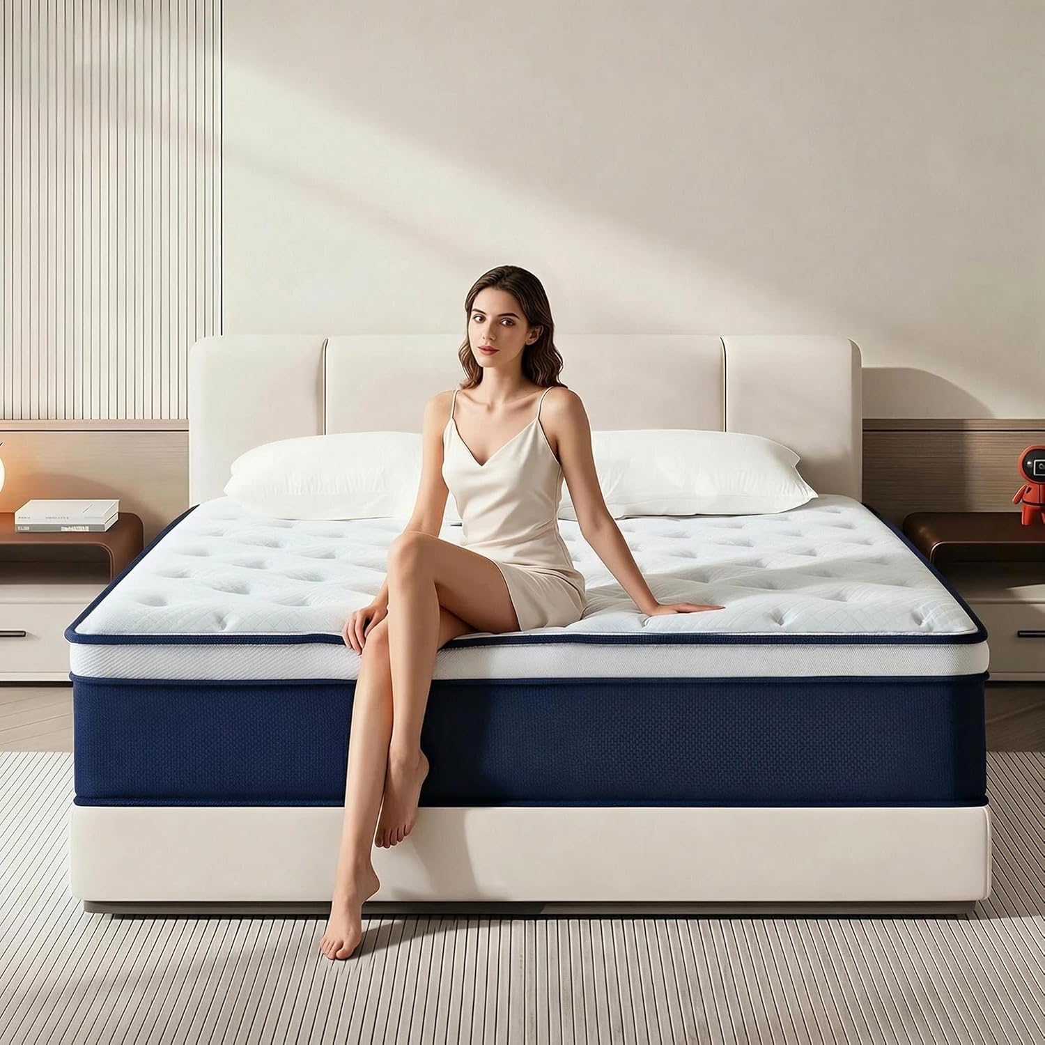 Full Mattress,12 Inch Full Size Mattresses in a Box, Hybrid Pocket Spring Mattress with CertiPUR-US Certified Foam, Fiberglass Free, Cool Sleep Technology 75''L x 54''W
