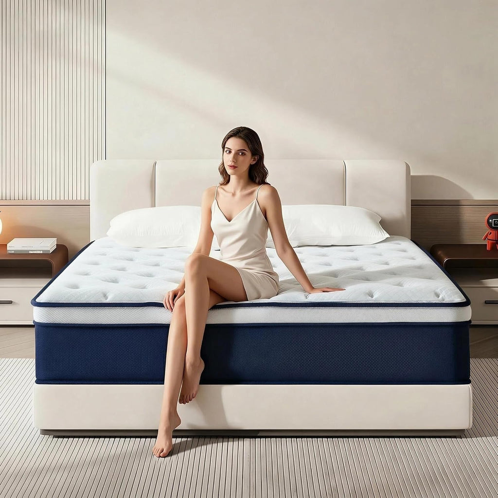 Queen Mattress,12 Inch Queen Size Mattresses in a Box, Hybrid Pocket Spring Mattress with CertiPUR-US Certified Foam, Fiberglass Free, Cool Sleep Technology 80''L x 60''W
