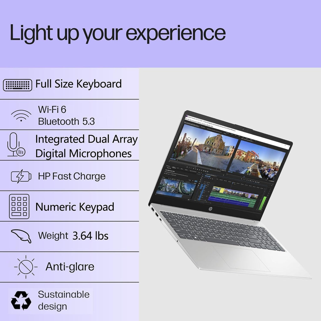 HP Pavilion 15.6 Laptop Computer for Daily Work & Student Home Study, Lifetime Office 365, Intel N100, 8GB RAM, 256GB SSD, Fast Charging, Long Battery Life, Windows 11 Home