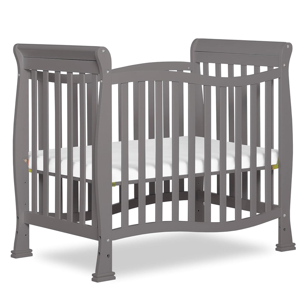 Dream On Me Violet 4-in-1 Convertible Mini Crib in Steel Grey, Greenguard Gold Certified, JPMA Certified, 3 Position Mattress Height Settings, Non-Toxic Finish