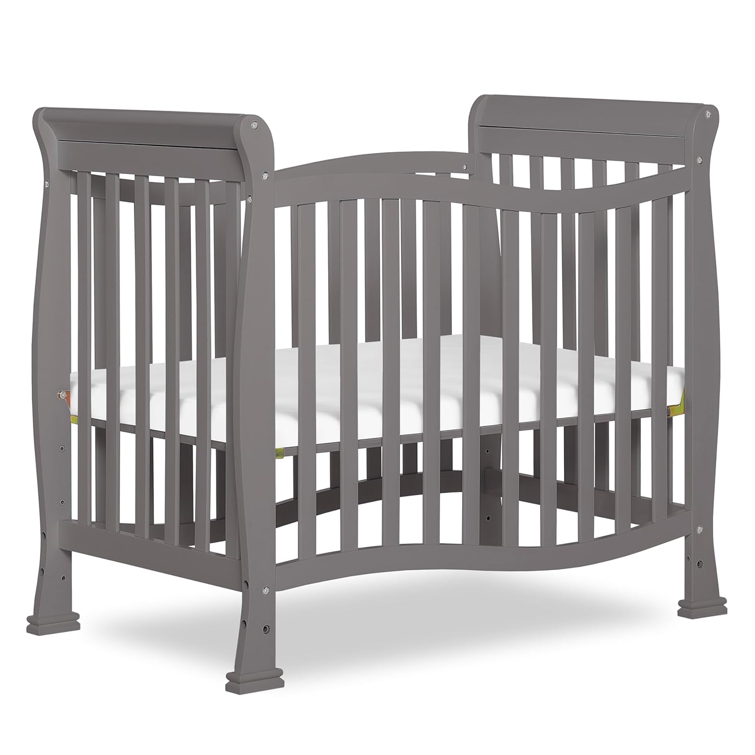 Dream On Me Violet 4-in-1 Convertible Mini Crib in Steel Grey, Greenguard Gold Certified, JPMA Certified, 3 Position Mattress Height Settings, Non-Toxic Finish