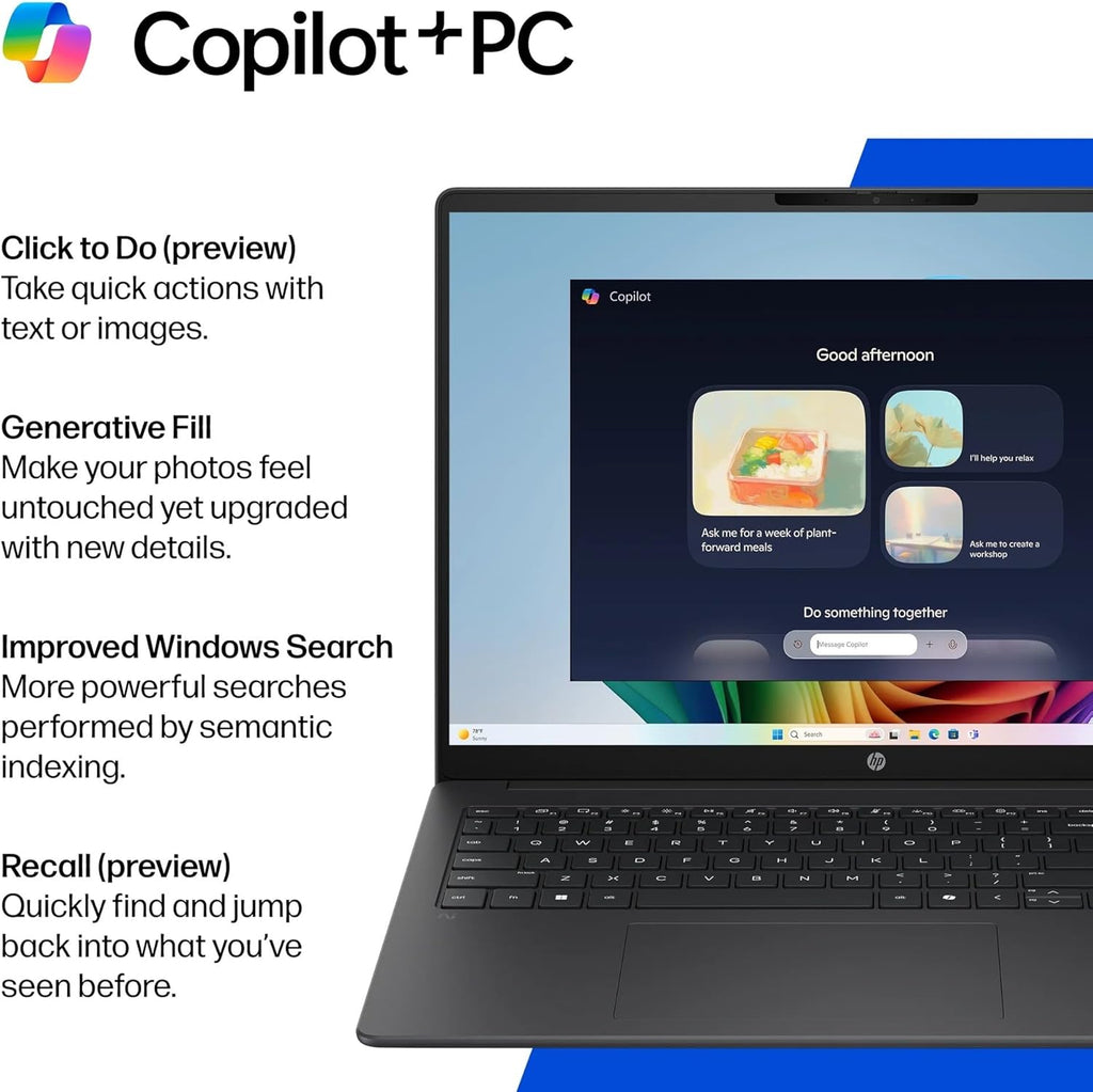 HP OmniBook 3 16" Next Gen AI PC FHD IPS Laptop, 8-Core Snapdragon X X1-26-100 Processor, 8GB DDR5 512GB SSD, Radeon 740M Graphics Copilot AI Win 11 Computer for Creator Business Gaming w/GM Accessory
