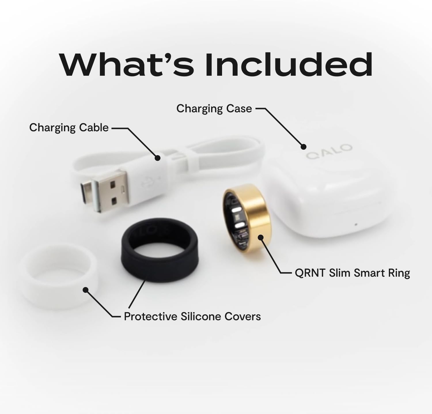 QALO QRNT Slim Smart Ring – Snug Fit – Size Up – Water-Resistant Titanium Fitness Tracker, Tracking for Sleep, Steps, HRV, Women's Health, No Subscription Fee, iOS & Android Compatible (Gold, 11)