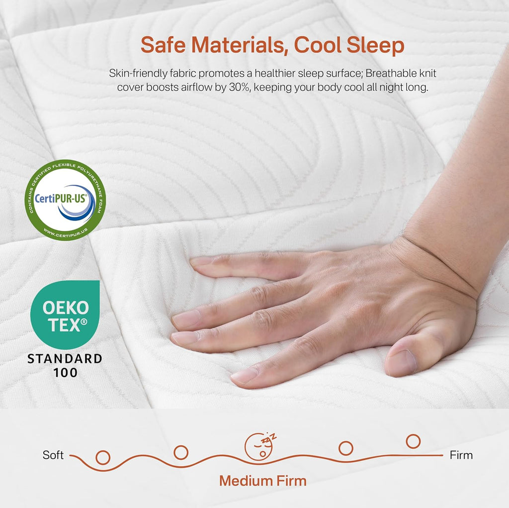 Twin XL Mattress, 8 Inch Hybrid XL Twin Size Mattress in a Box, Cooling Gel Memory Foam Mattresses with Pocket Spring, Pressure Relief, Fiberglass-Free, Motion Isolation, Medium Firm, 365-Night Trial