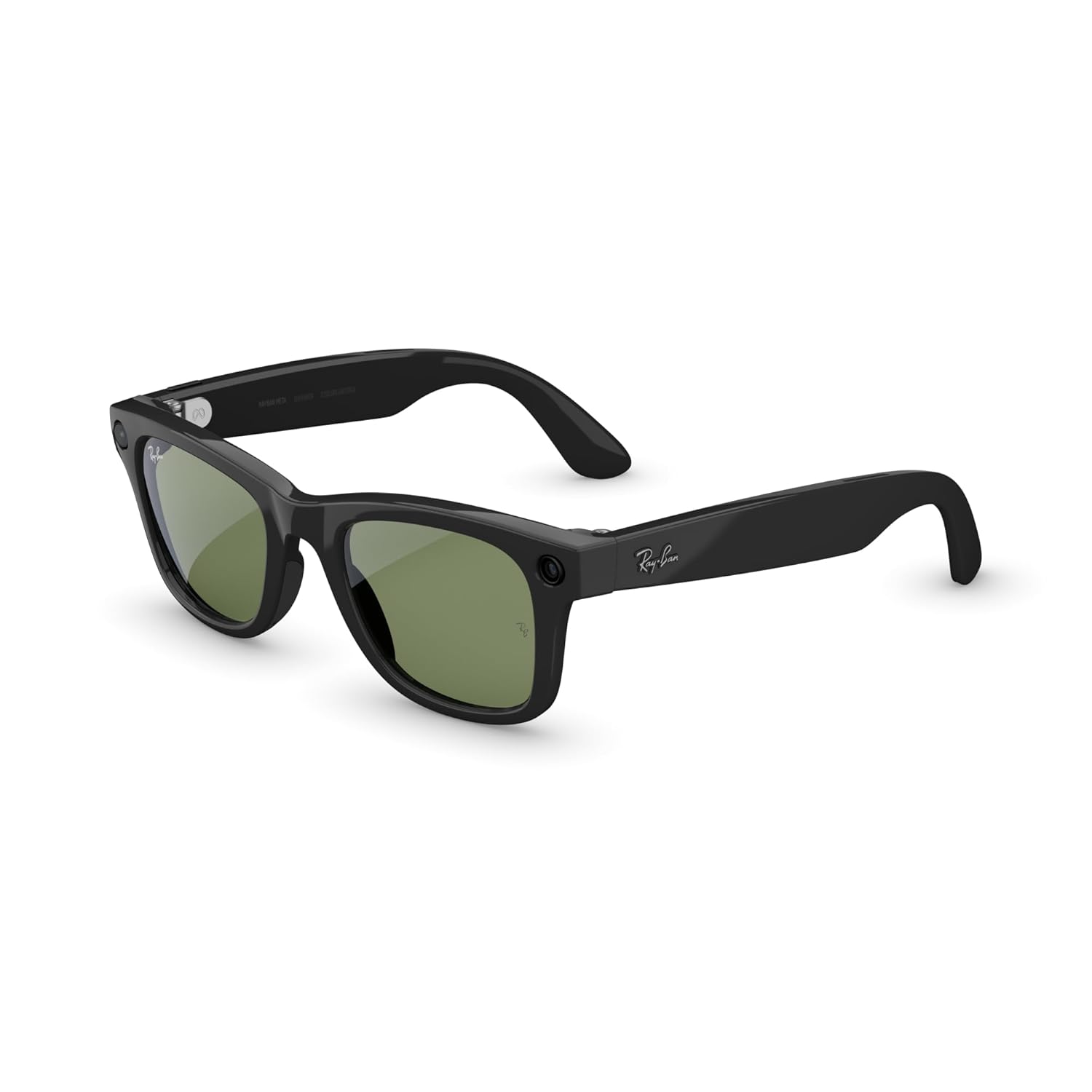 Ray-Ban Meta (Gen 2), Wayfarer Large, Shiny Black | Smart AI Glasses for Men, Women — 2X Battery Life — 3K HD Resolution — 12 MP Ultra-Wide Camera, Audio, Video — Green Lenses — Wearable Technology