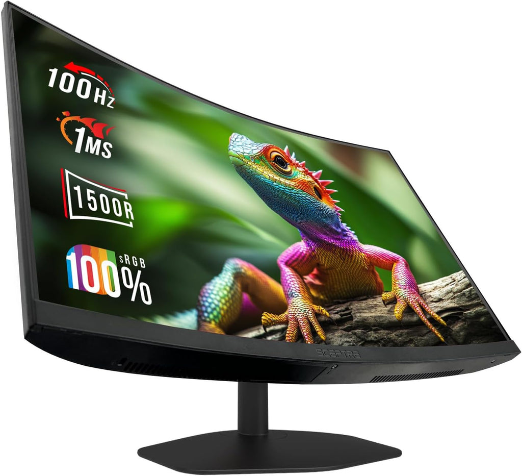 New! Sceptre Curved 27-inch Gaming Monitor 1500R 100Hz HDMI X2 DisplayPort 1ms 100% sRGB, Build-in Speakers Machine Black 2026 (C275W-FW100T)