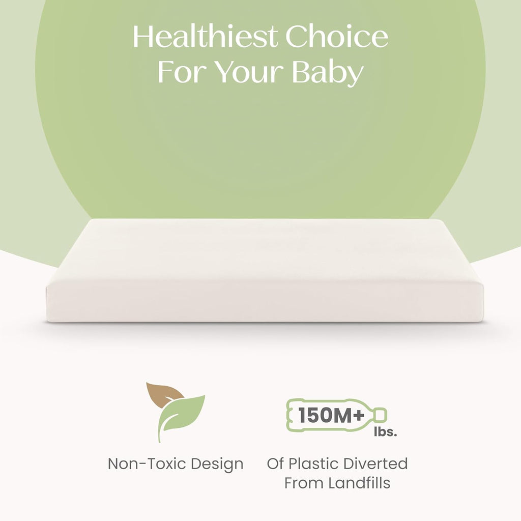 Delta Children CleanEarth Certified Organic Crib and Toddler Mattress – GOTS Certified, Non-Toxic Breathable Baby Mattress - Regulates Temperature, 10-Year Warranty