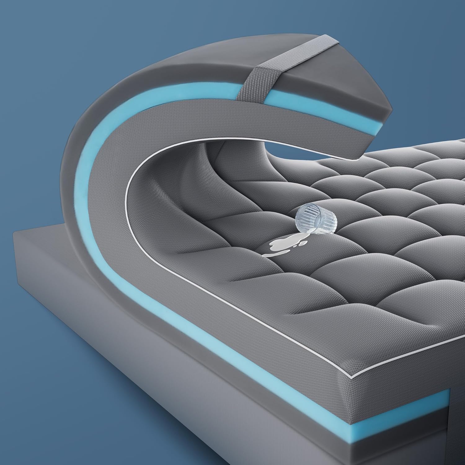 SLEEP ZONE Dual Layer 4 Inch Memory Foam Mattress Topper, 2 inch Cooling Gel Memory Foam Plus 2 inch Waterproof Removable Pillowtop Mattress Pad Cover for Back Pain, Comfort Support (Queen)