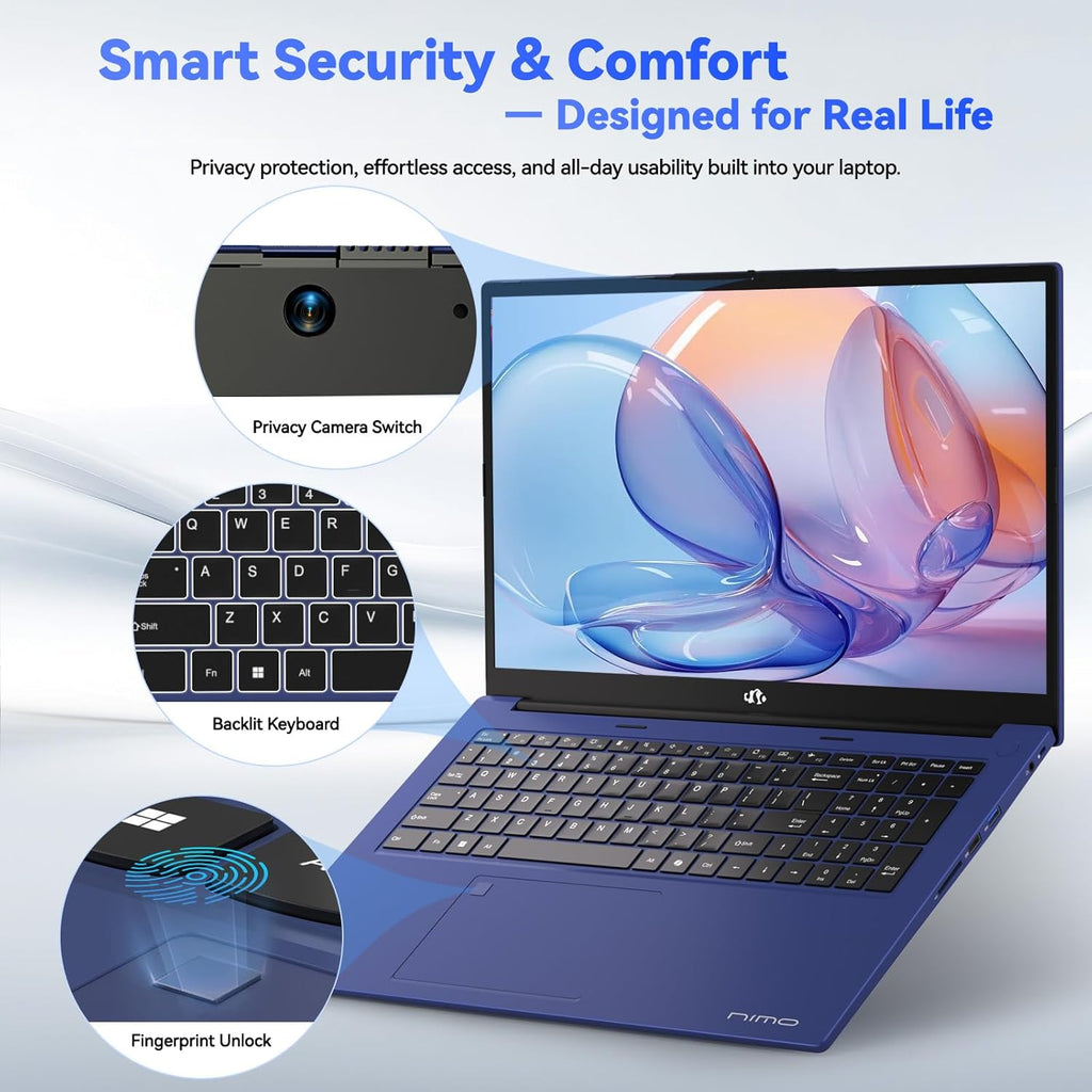 NIMO 17.3" Light-Gaming-Laptop, 8 Cores AMD Ryzen 7 7735HS 16GB RAM 512GB SSD (Beat i7-12650H Up to 4.75GHz) Radeon 680M 100W Fast PD FHD Backlit Keyboard for Content Creators & Student 2-Yr Warranty