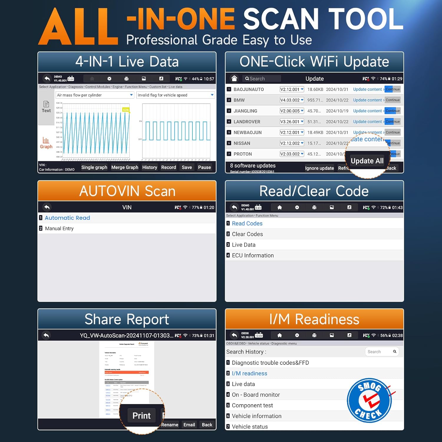 2026 FOXWELL NT716 Bidirectional OBD2 Scanner, 4-System Diagnostic Tool for ABS, SRS, Transmission & Engine, 9 Reset, ABS Bleeding, AutoVIN, Live Data, Upgraded from NT6X4, Lifetime Free Updates,Black