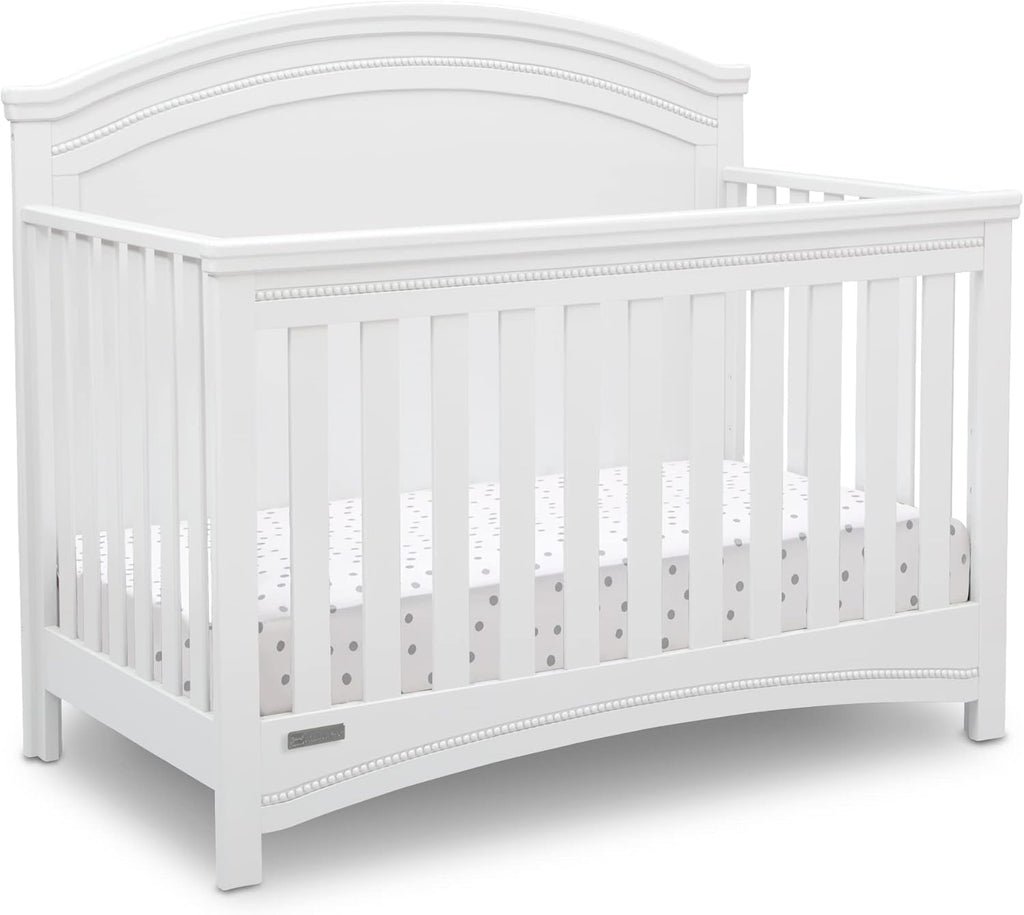 Simmons Kids SlumberTime Emma 4-in-1 Convertible Baby Crib N More - Greenguard Gold Certified, Bianca White