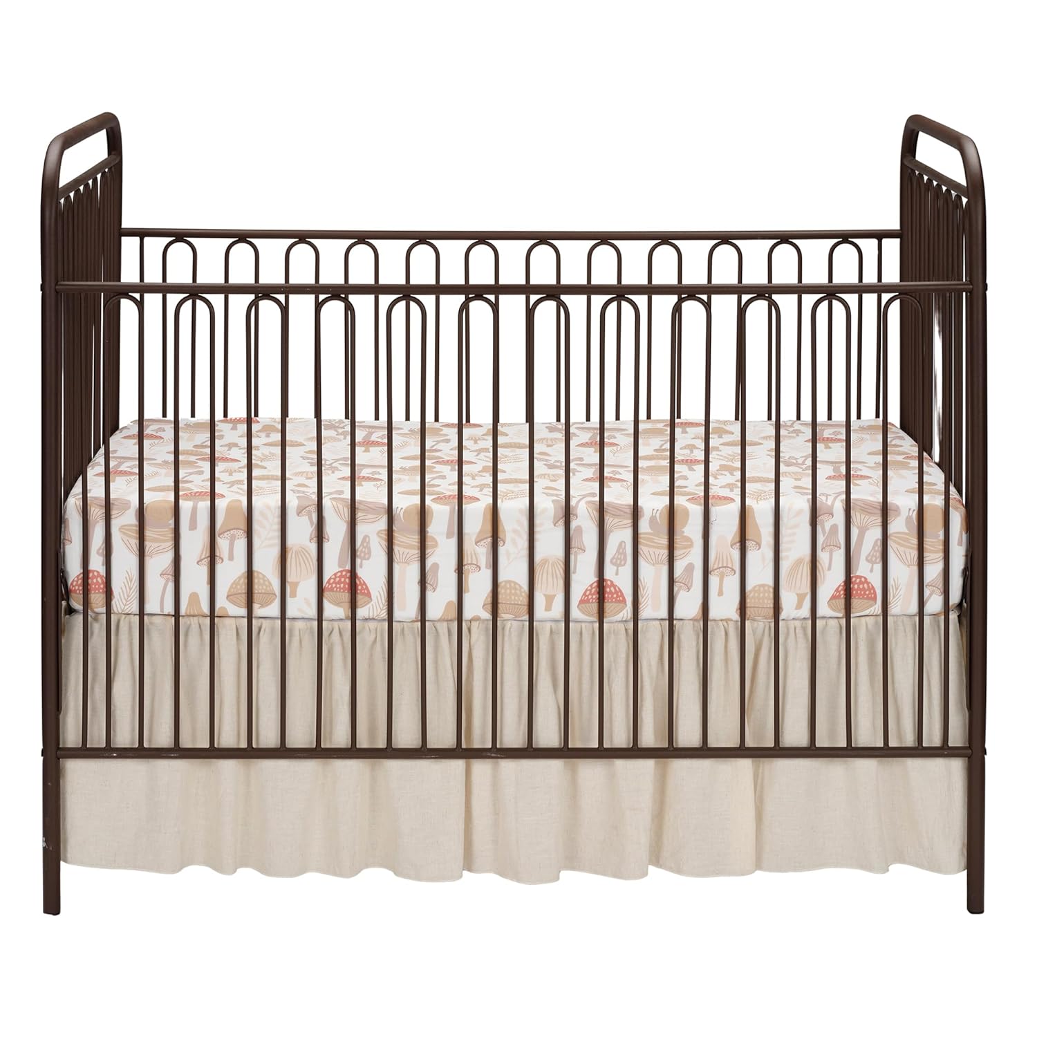 Lambs & Ivy Mushroom Meadow 3-Piece Organic Cotton Infant Baby Crib Bedding Set