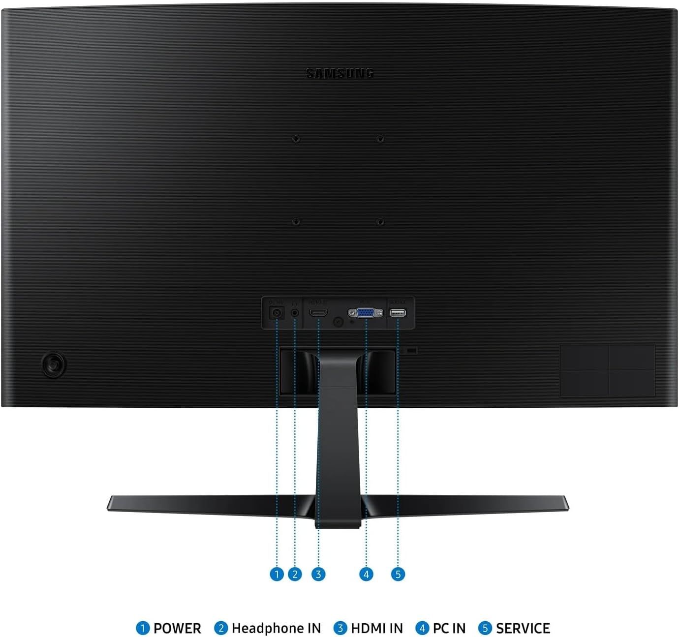 Samsung 27" Essential S3 Series LED Curved Monitor, FHD 1800R, Game Mode, Dual Ports, Eye Comfort, 100Hz, Black, with GSF HDMI Cable