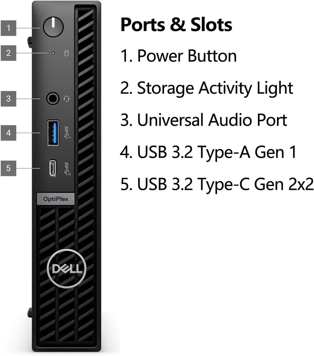 Dell 2026 OptiPlex 7000 Mini Business Desktop, Ultra-Compact for Office & Workspace, 14th Gen i3-14100T CPU, 32GB RAM, 1TB PCIe SSD, WiFi 6E, Triple Display Support (HDMI+2DP), Windows 11 Pro, Black