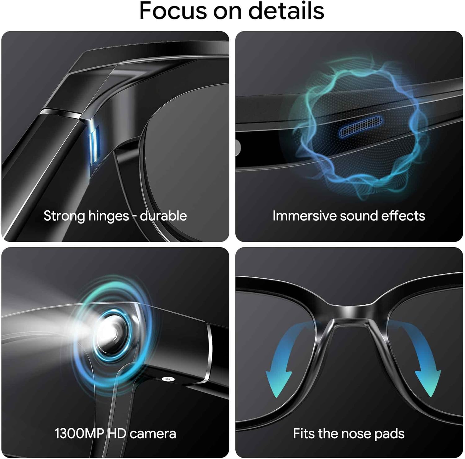 2026 Ai Smart Glasses for Men Women, 13mp 4k Hd Camera Glasses, Supports Real-Time Translation/Photo/Video/Audio Recording with Color-Changing Lenses for Travel, Sports