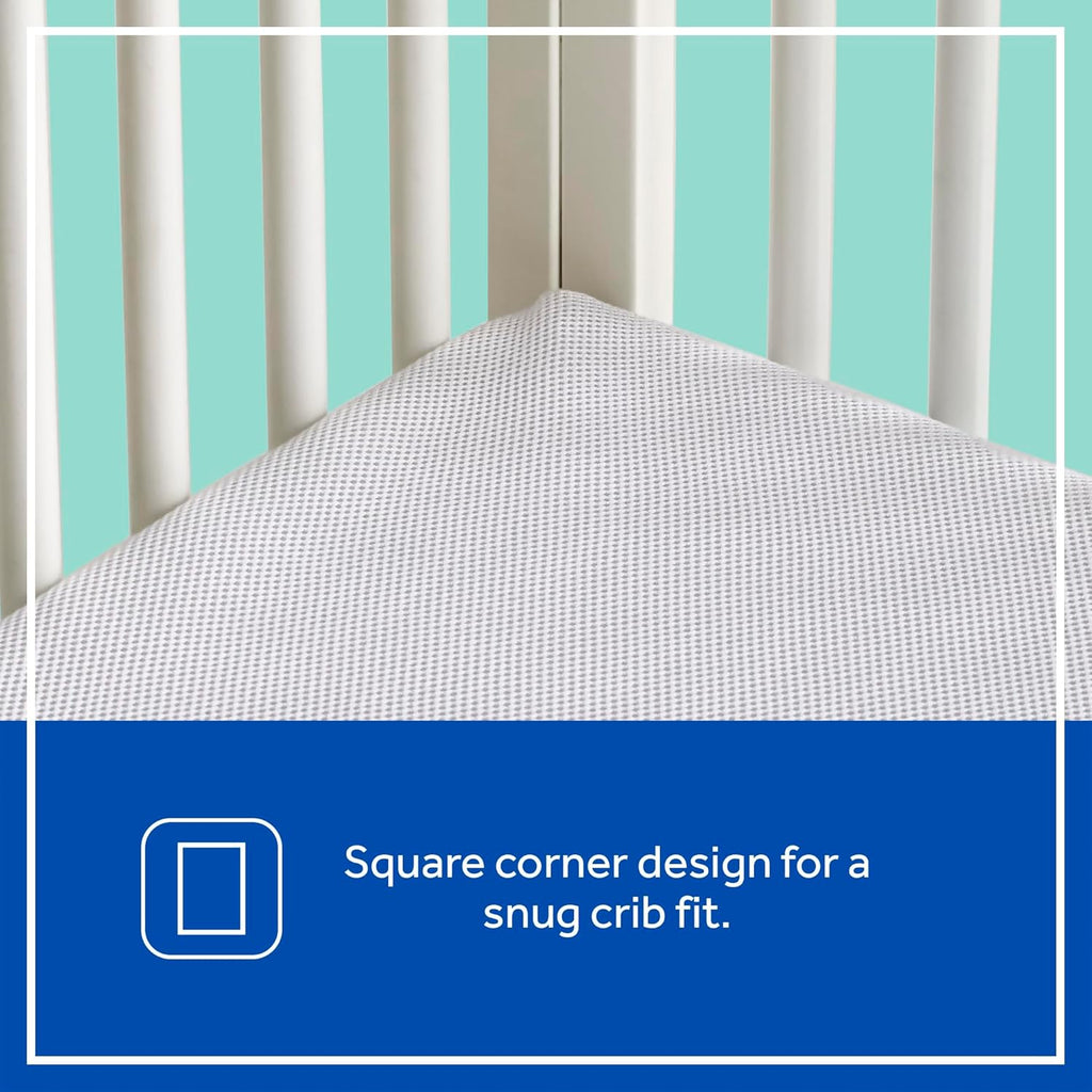 Sealy Baby DuoBreathe 2 Stage Breathable Crib Mattress, GREENGUARD Gold Certified, Made in USA, Waterproof, Premium Dual Firmness and Hypoallergenic, Toddler Bed Fit, 52x28