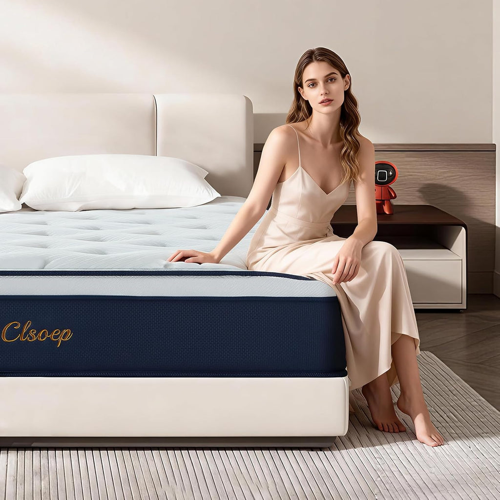 Queen Mattress,12 Inch Queen Size Mattresses in a Box, Hybrid Pocket Spring Mattress with CertiPUR-US Certified Foam, Fiberglass Free, Cool Sleep Technology 80''L x 60''W