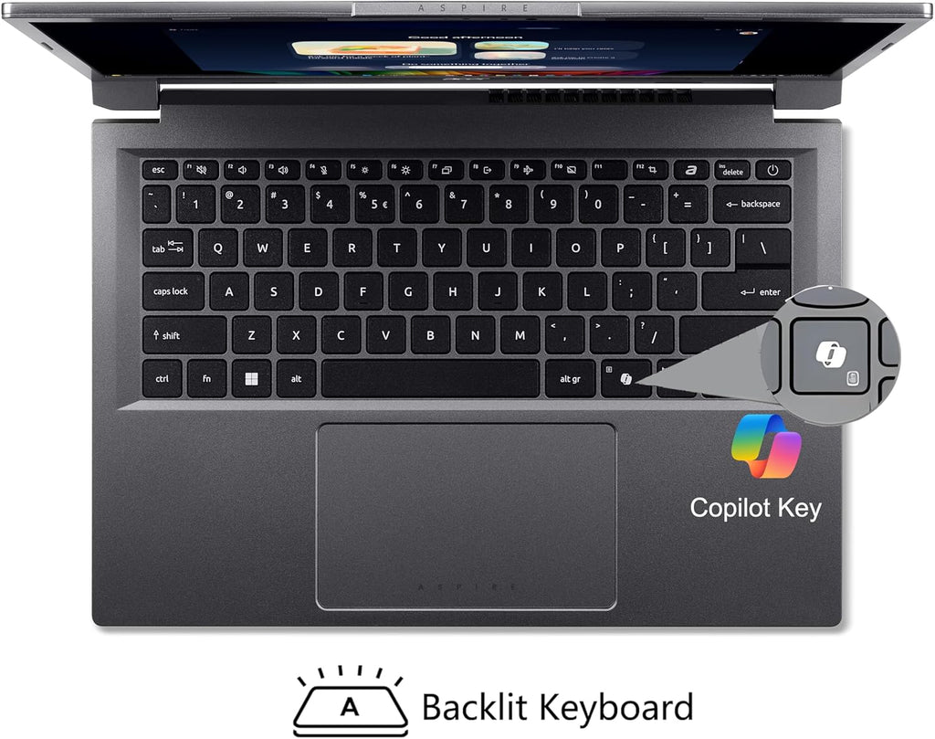 acer 2026 Aspire AI Laptop for Business & Creators| Intel Core Ultra 7 258V, 32GB, 1TB, 14" FHD Touchscreen, Backlit KB, USB-C HUB, Lifetime Office 365, Long Battery Life, Windows 11 H, Gray(Renewed)