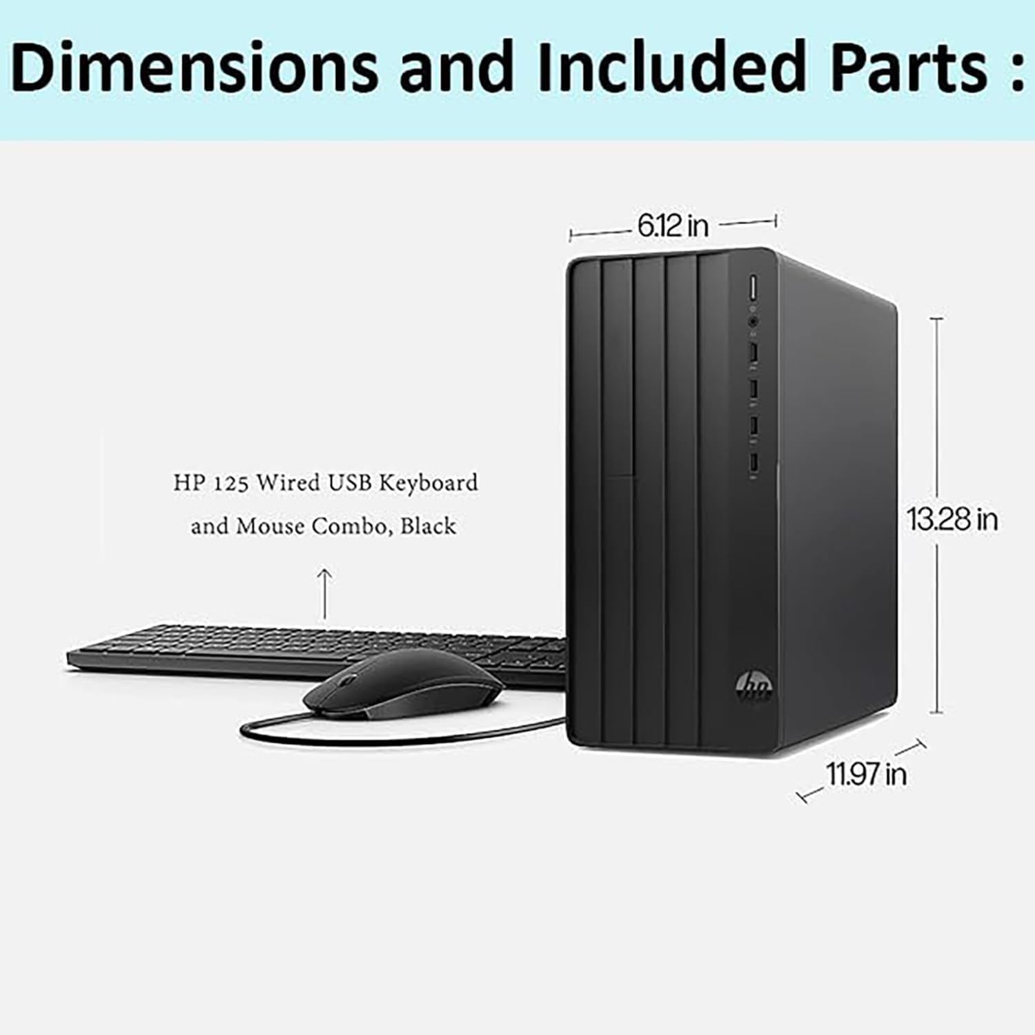 HP 2026 Pro Tower Business Desktop PC | 13th Gen Intel i3 Quad-Core up to 4.5GHz | 8GB RAM, 256GB SSD | Copilot AI | Windows 11 Home | WiFi Adapter | Ready-to-Work Office Computer with Accessories