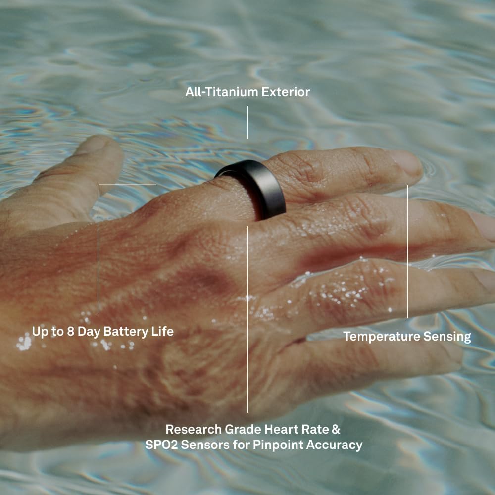 Oura Ring 4 - Silver - Size 9 - Sleep, Activity, Women's Health, AI Advisor, Up to 8 Days of Battery Life, Size Before You Buy, Android & iOS Compatible