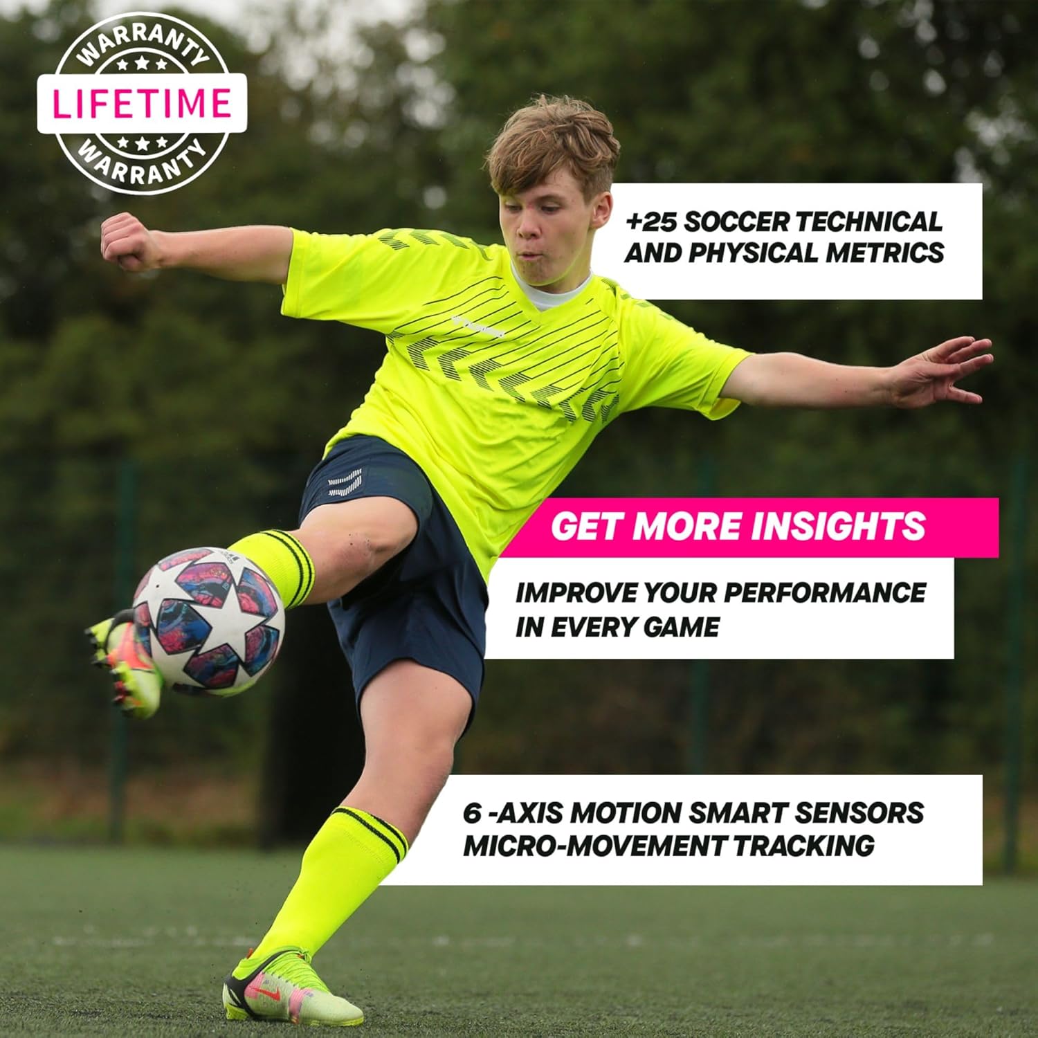 Playermaker 2.0 Smart Soccer Tracker for Cleats, 25+ Technical & Physical Soccer Training Metrics, 12 Month Access to Playermaker Technology App Included, Next-Level Precision Beyond GPS Trackers