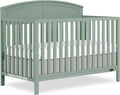 Dream On Me Storybrooke 5-in-1 Convertible Full-Size Baby Crib, GreenGuard Gold & BSA Certified, Convert to Toddler, Day & Full-Size Bed Sustainable Pinewood, 3 Mattress Height Settings - Meadow Green