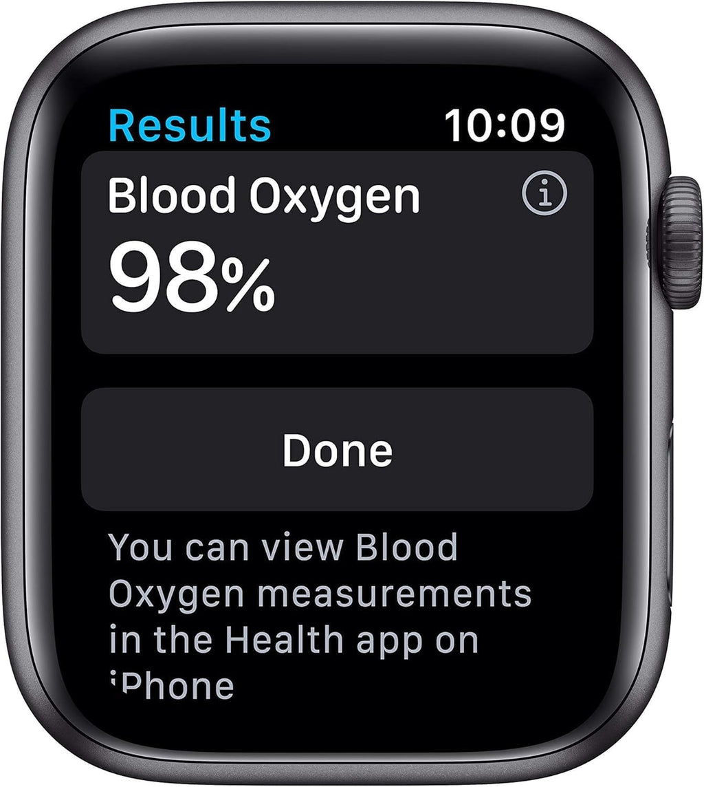 Apple Watch Series 6 (GPS, 44mm) - Space Gray Aluminum Case with Black Sport Band (Renewed)