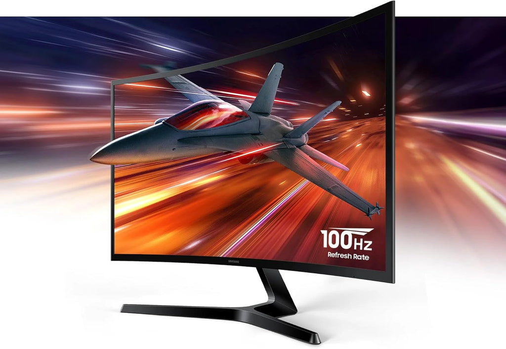 Samsung 27" Essential S3 Series LED Curved Monitor, FHD 1800R, Game Mode, Dual Ports, Eye Comfort, 100Hz, Black, with GSF HDMI Cable