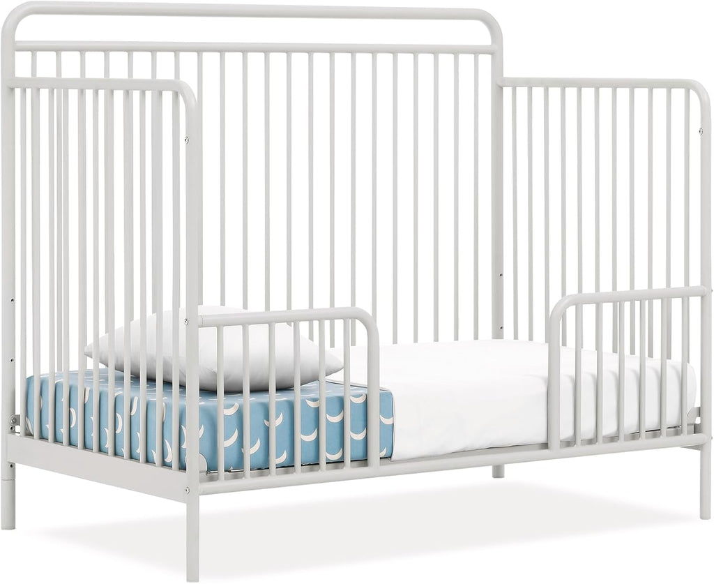 Delta Children Hayden 5-in-1 Convertible Metal Crib, Warm Gray