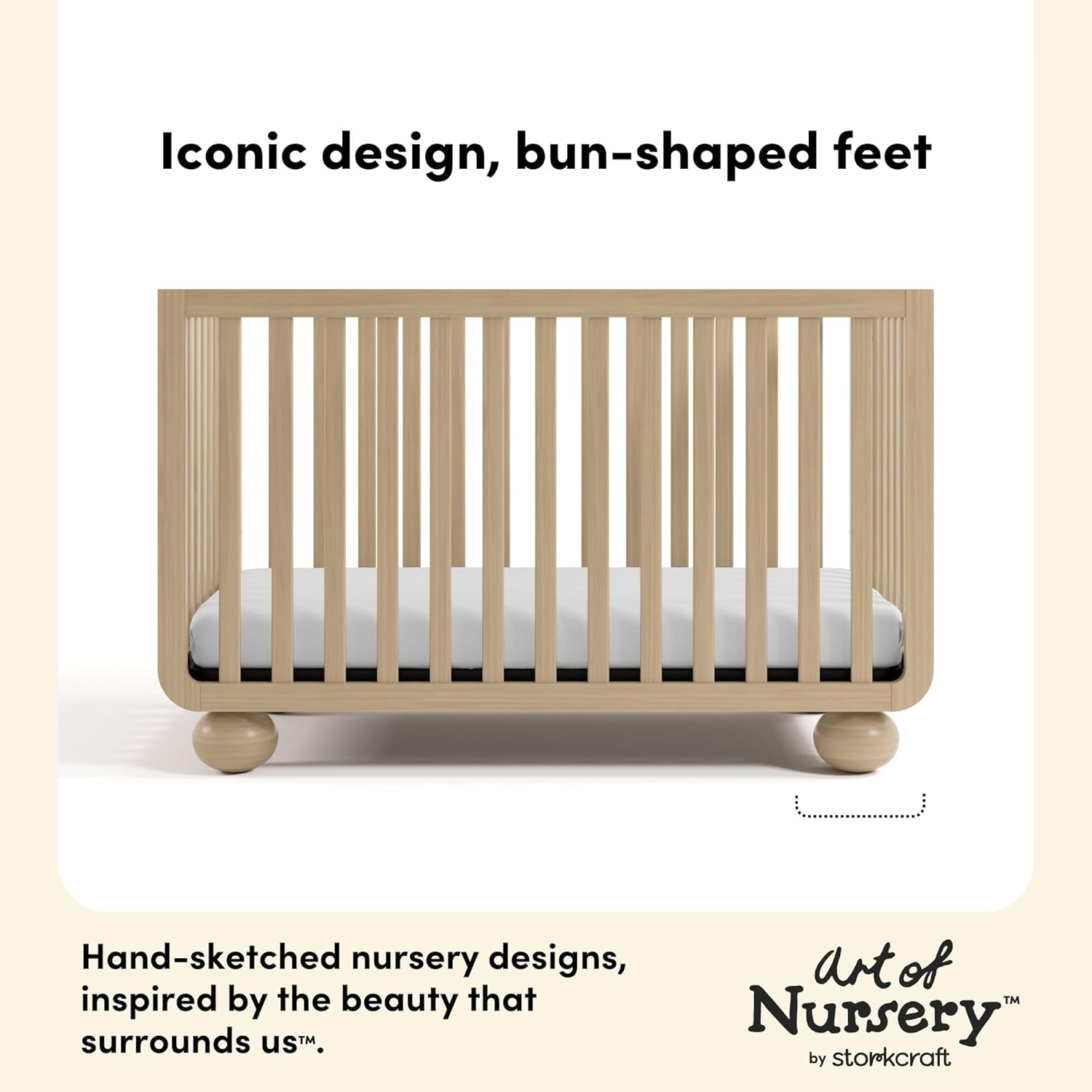 Storkcraft Amalfi 5-in-1 Convertible Crib with Toddler Guardrail – GREENGUARD Gold Certified, Conversion Kit Included, Fits Baby Crib Mattress, Converts to Full Bed (Driftwood)